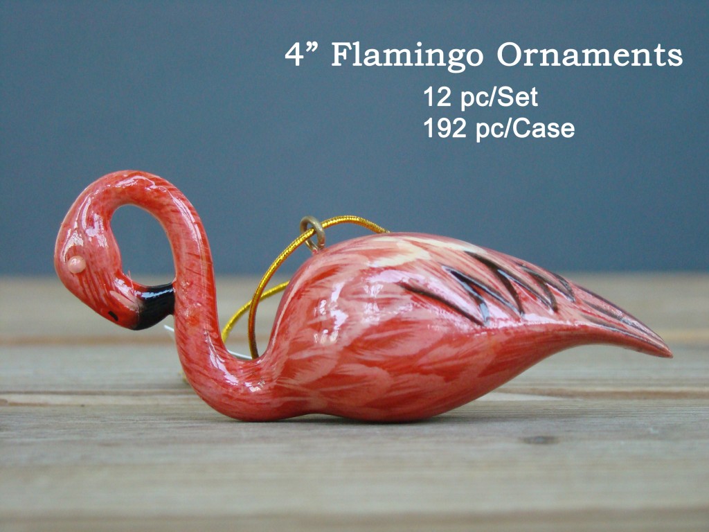 4" Flamingo Ornaments