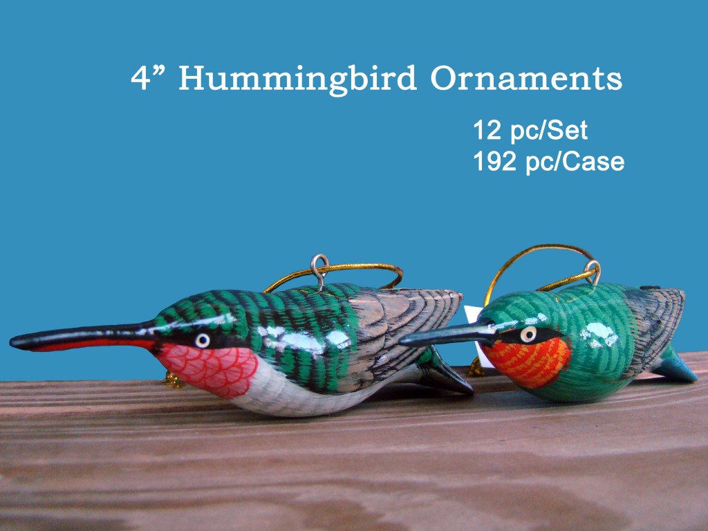 4" Hummingbird Ornaments